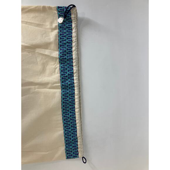 TORY BURCH CREAM DRAW STRING DUST BAG WITH BLUE TRIM - Picture 3 of 6